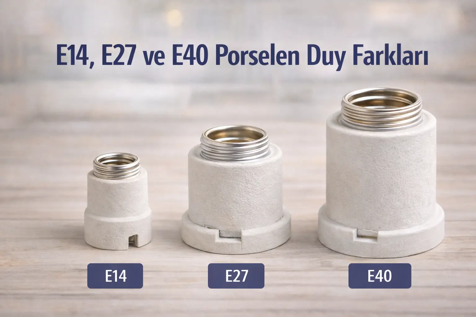 E14, E27 ve E40 Porselen Duy Farkları