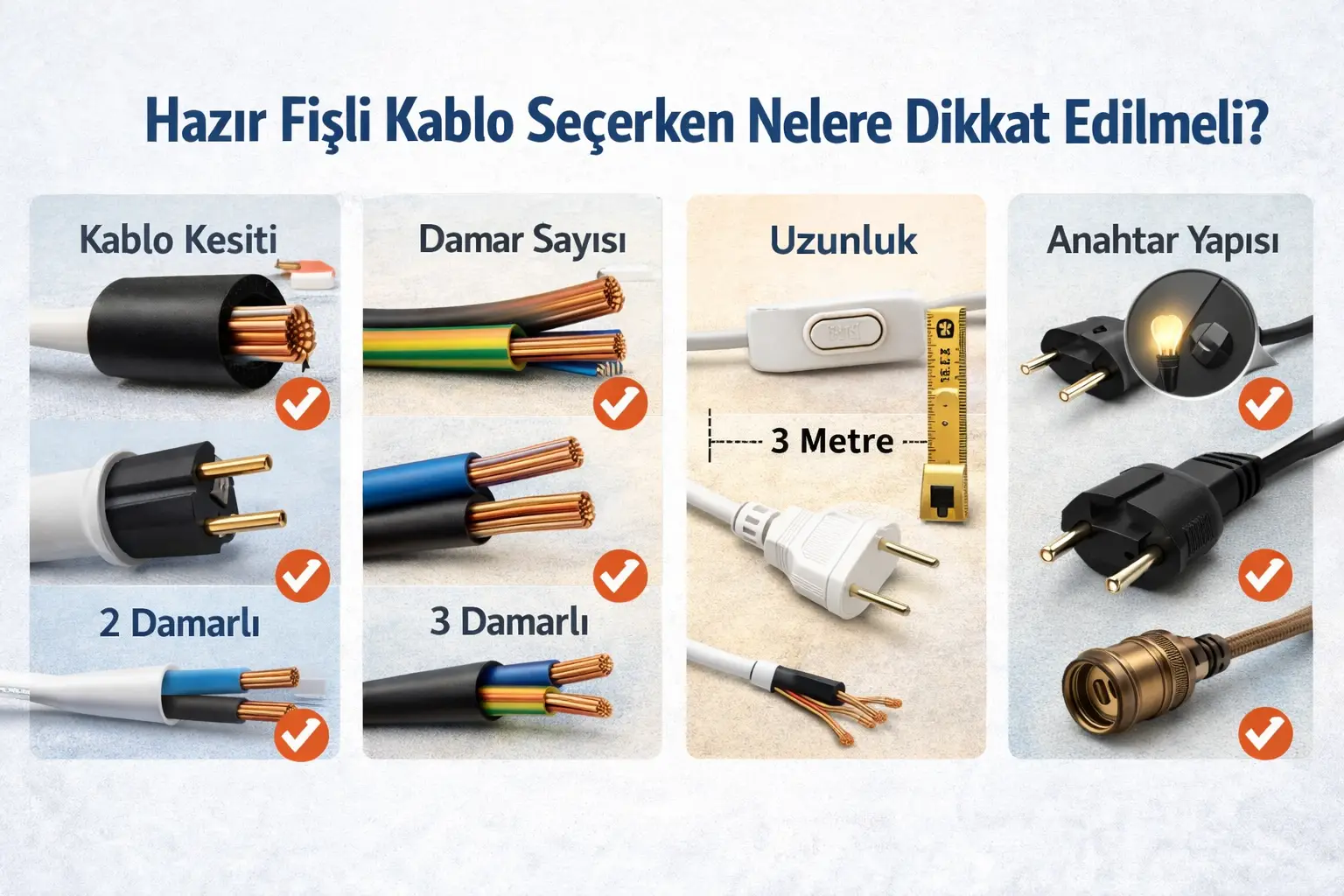 Hazır Fişli Kablo Seçerken Nelere Dikkat Edilmeli
